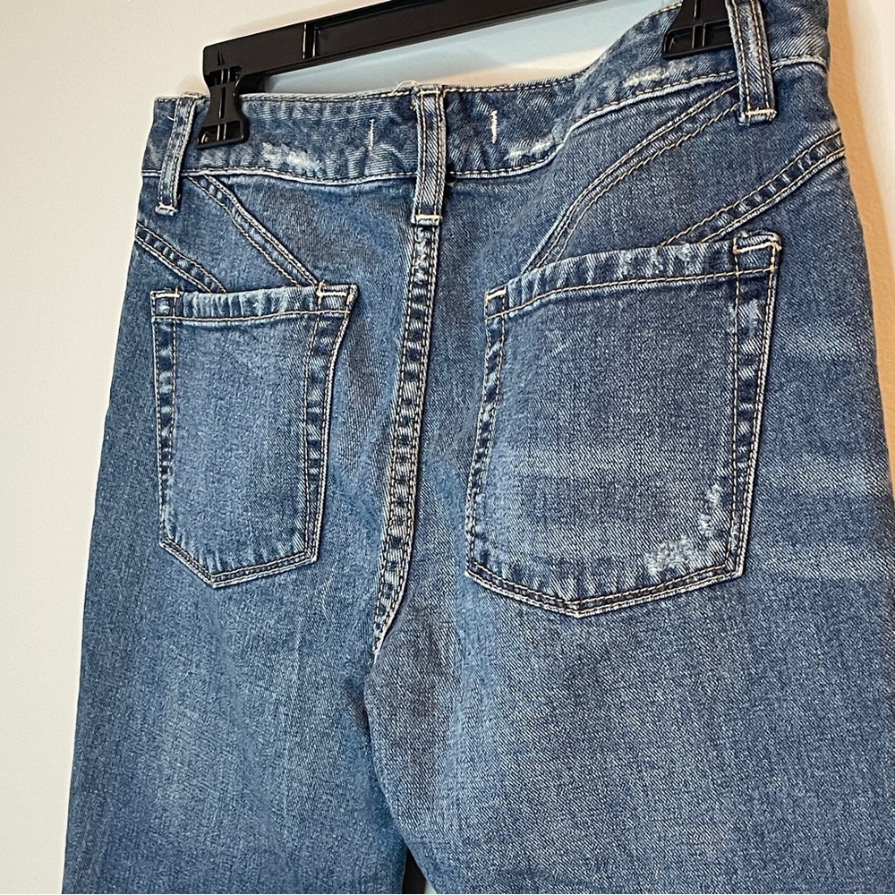 Free People Blue Cropped Distressed Jeans - Picture 6 of 7